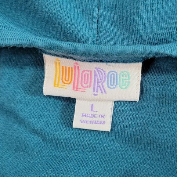 LuLaRoe Teal Short Sleeve T-Shirt Dress Women's Size Large 646 - Picture 5 of 8